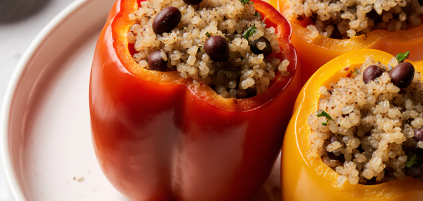 Four-Ingredient Caribbean Quinoa-Stuffed Peppers
