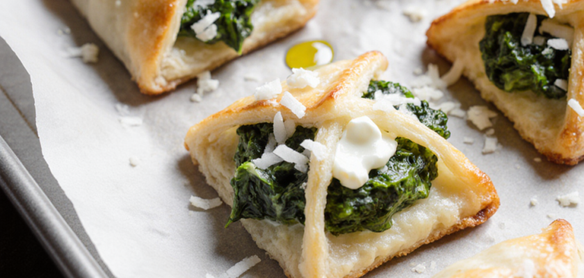 Four-Ingredient Cheesy Spinach Puff Pastry Bites