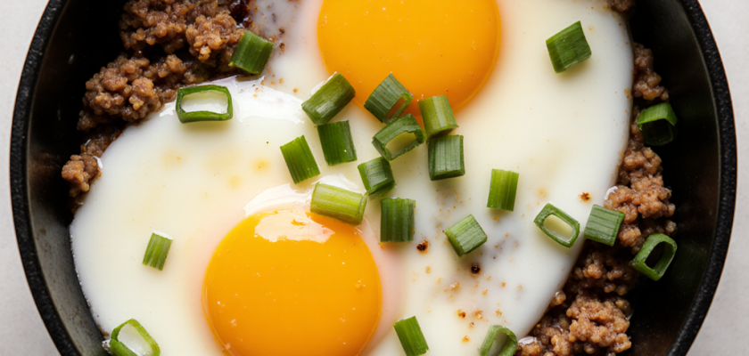 Four-Ingredient Chinese Steamed Egg with Scallions