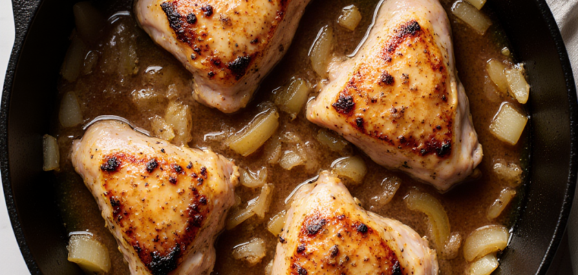 Four-Ingredient Cider-Braised Chicken Thighs