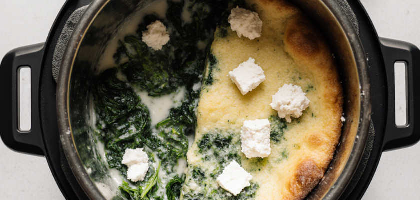 Four-Ingredient French Spinach and Feta Soufflé