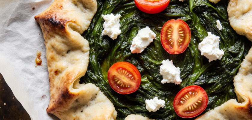 Four-Ingredient Goat Cheese and Spinach Galette