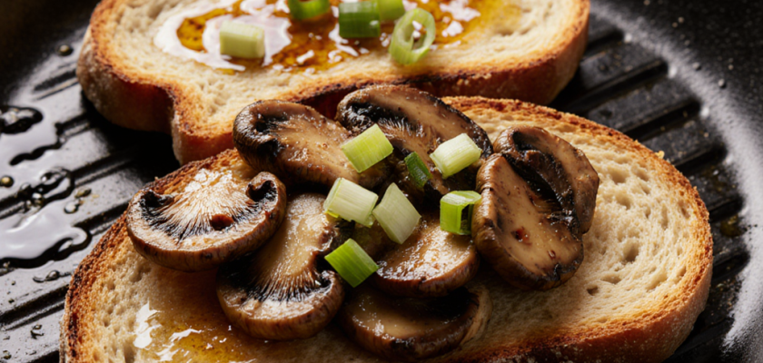 Four-Ingredient Grilled Miso-Tokyo Mushroom Toast