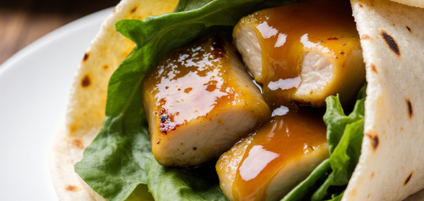 Four-Ingredient Maple Mustard Glazed Chicken Wraps