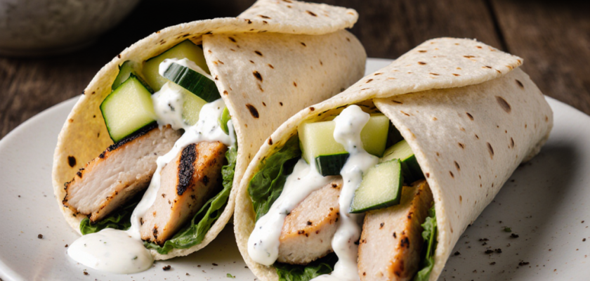 Four-Ingredient Mediterranean Chicken Wraps