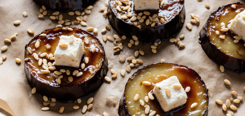 Four-Ingredient Miso Eggplant Bites