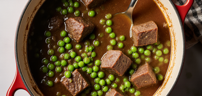 Four-Ingredient Savory Lamb and Pea Stew