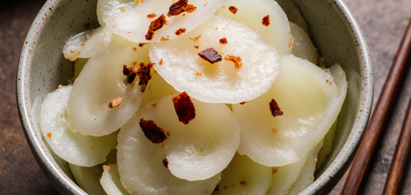 Four-Ingredient Spicy Pickled Daikon Chips