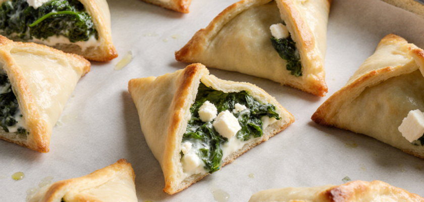 Four-Ingredient Spinach Feta Puff Pastry Bites