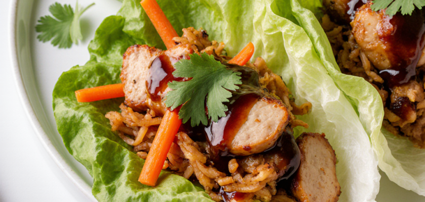 Four-Ingredient Teriyaki Chicken Lettuce Wraps