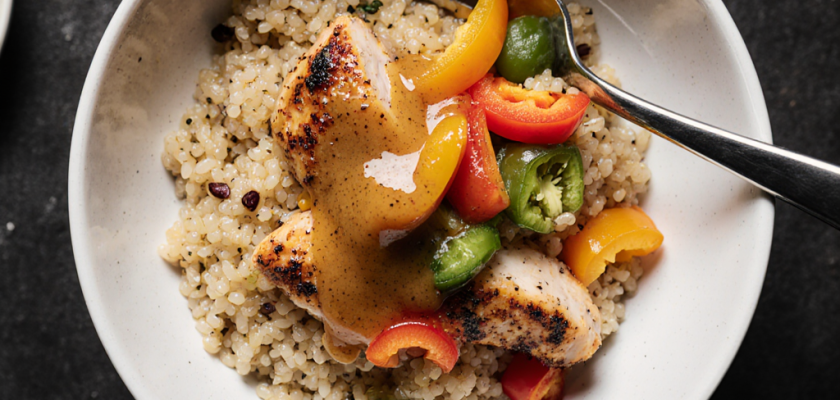 Four-Ingredient Zesty Chicken and Quinoa Bowl