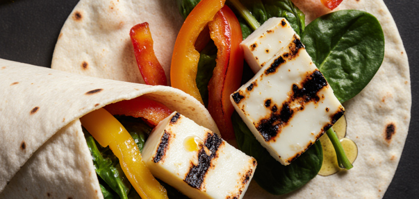 Four-Ingredient Grilled Halloumi Wraps