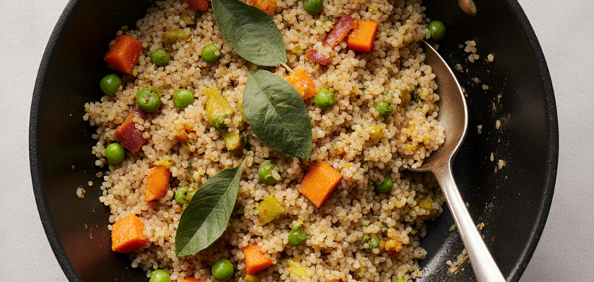 Four-Ingredient Indian Spiced Quinoa Upma