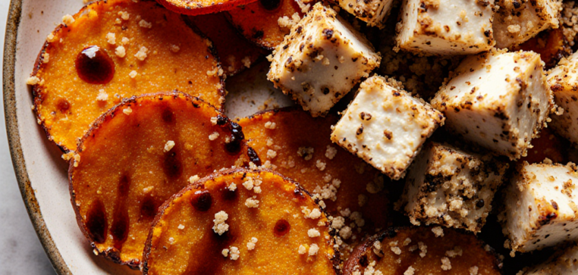 Four-Ingredient Miso Glazed Sweet Potato Crisps