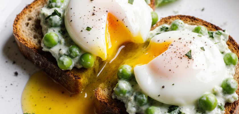 Four-Ingredient Poached Egg and Pea Toast