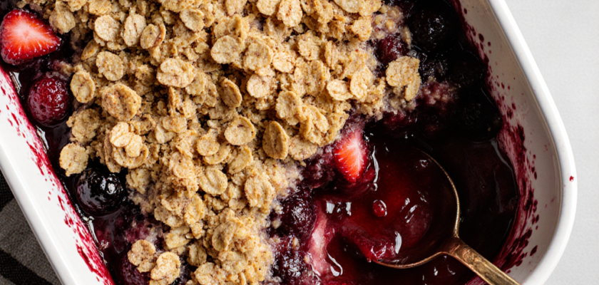 Four-Ingredient Roasted Berry Crisp