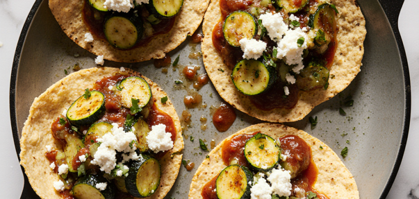 Four-Ingredient Sautéed Zucchini Tostadas