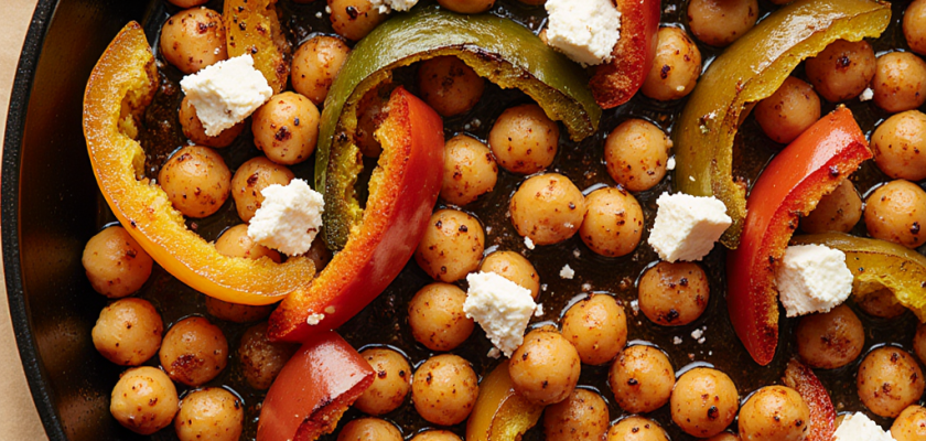 Four-Ingredient Spanish Roasted Chickpeas and Peppers