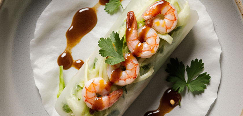 Four-Ingredient Spicy Sesame Rice Paper Rolls