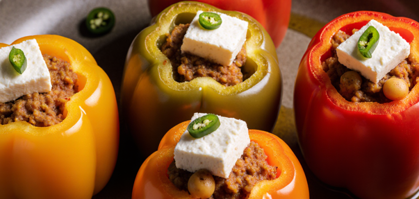 Four-Ingredient Spicy Stuffed Paneer Peppers