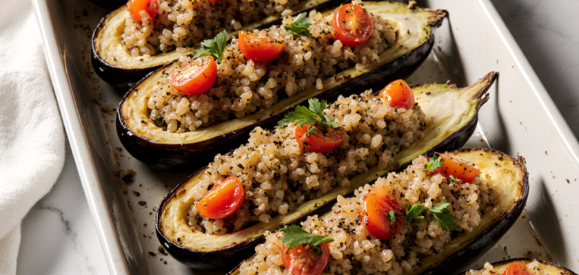 Four-Ingredient Stuffed Eggplant with Za'atar