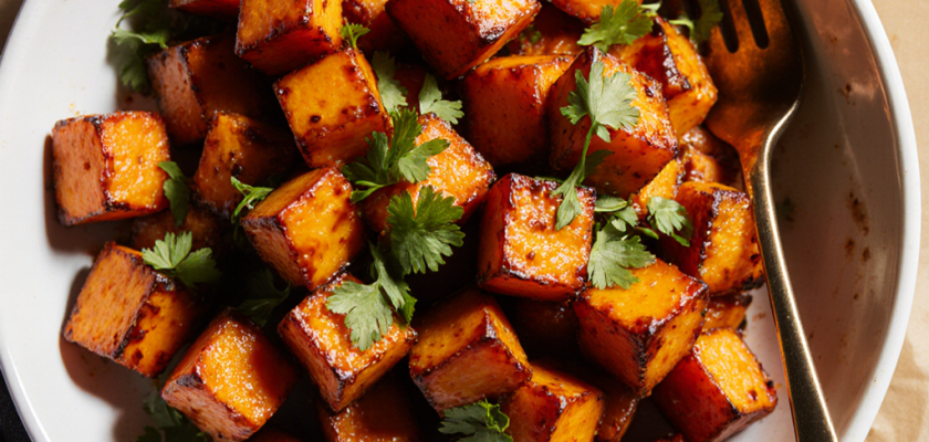 Four-Ingredient Thai Roasted Sweet Potato Bites