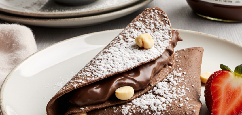 Four-Ingredient Chocolate Hazelnut Stuffed Crepes