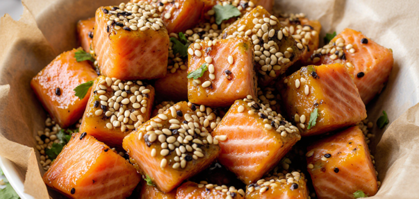 Four-Ingredient Ginger-Sesame Salmon Bites