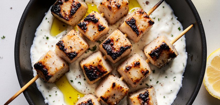 Four-Ingredient Greek Chicken Souvlaki