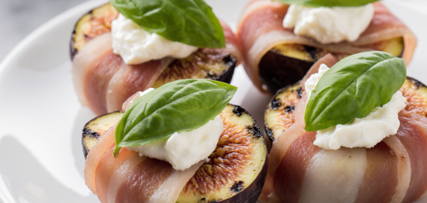 Four-Ingredient Grilled Fig and Prosciutto Bites