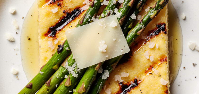Four-Ingredient Italian Grilled Polenta with Asparagus