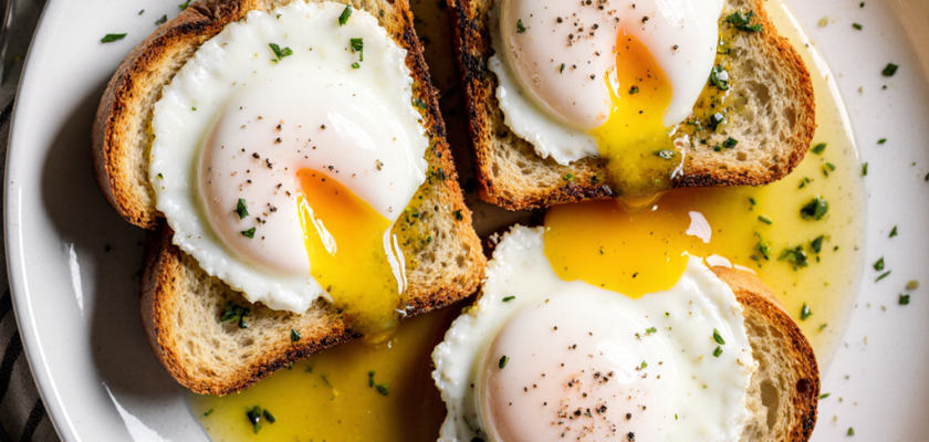 Four-Ingredient Italian Poached Eggs on Toast