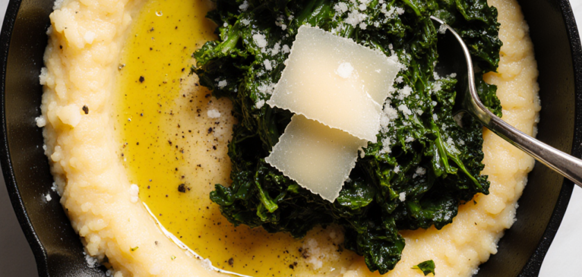 Four-Ingredient Italian Sautéed Polenta with Kale