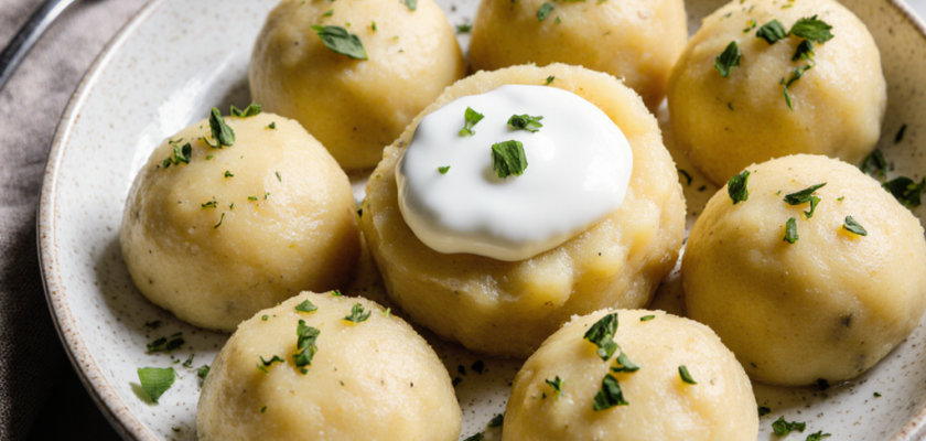 Four-Ingredient Kartoffelklöße mit Joghurtfüllung
