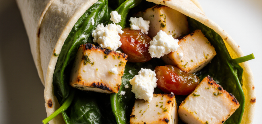 Four-Ingredient Mediterranean Feta Wraps