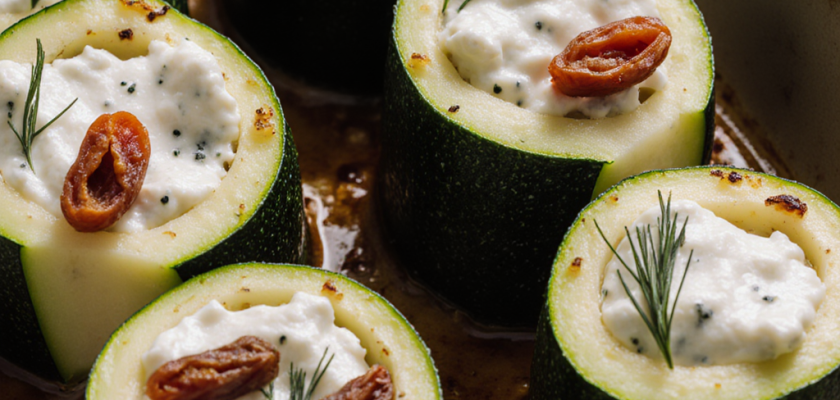 Four-Ingredient Mediterranean Stuffed Zucchini Rolls
