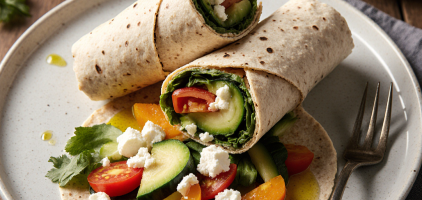 Four-Ingredient Mediterranean Veggie Wraps