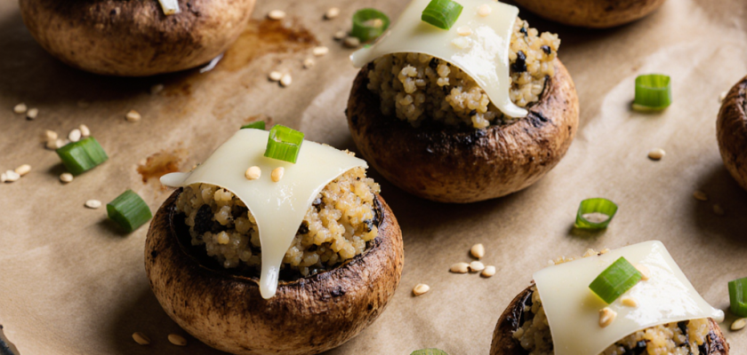 Four-Ingredient Miso-Glazed Stuffed Mushrooms