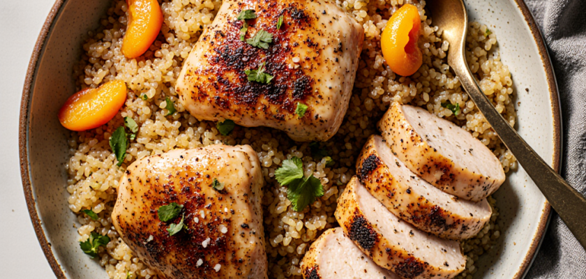 Four-Ingredient Moroccan Spiced Quinoa with Chicken