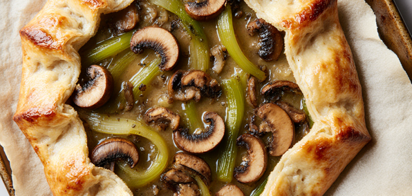 Four-Ingredient Mushroom and Leek Galette
