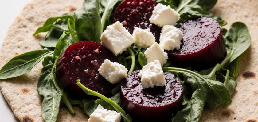 Four-Ingredient Pickled Beet and Feta Wraps