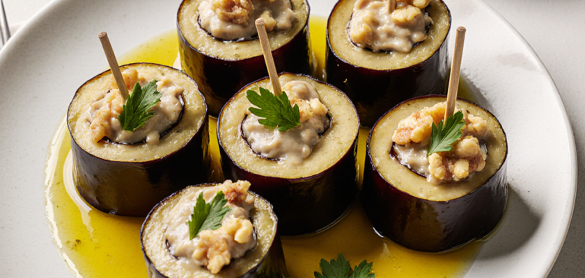 Four-Ingredient Pickled Eggplant Rolls