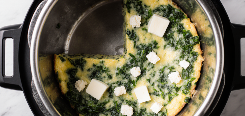 Four-Ingredient Pressure-Cooked Spinach and Feta Frittata