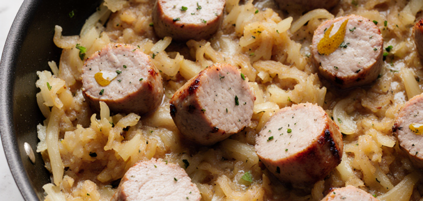 Four-Ingredient Sauerkraut Pork Skillet