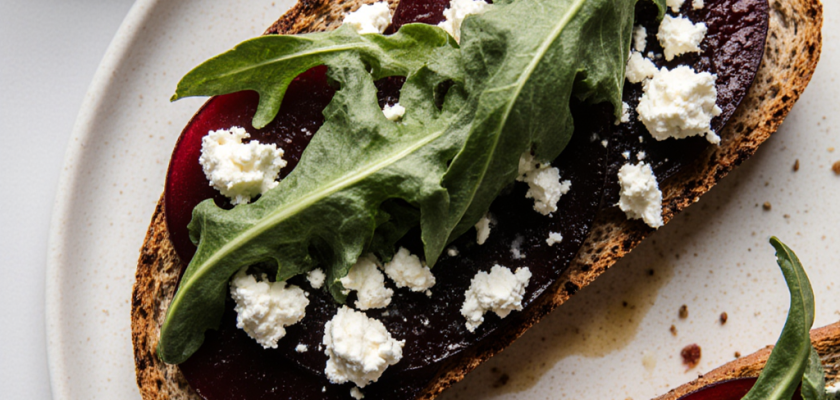 Four-Ingredient Savory Pickled Beet and Goat Cheese Toast