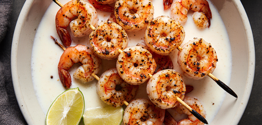 Four-Ingredient Smoked Jerk Shrimp Skewers