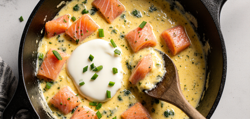 Four-Ingredient Smoked Salmon Scramble