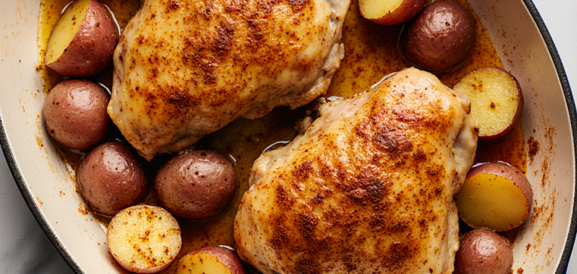 Four-Ingredient Spanish Chicken and Potatoes