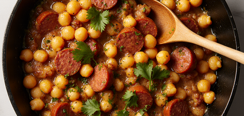 Four-Ingredient Spanish Chorizo and Chickpea Skillet