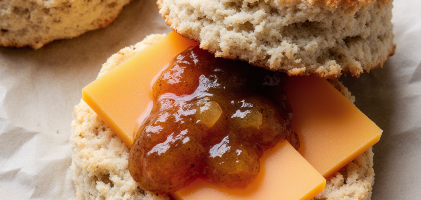 Four-Ingredient Spiced Cheddar Biscuits with Apple Chutney